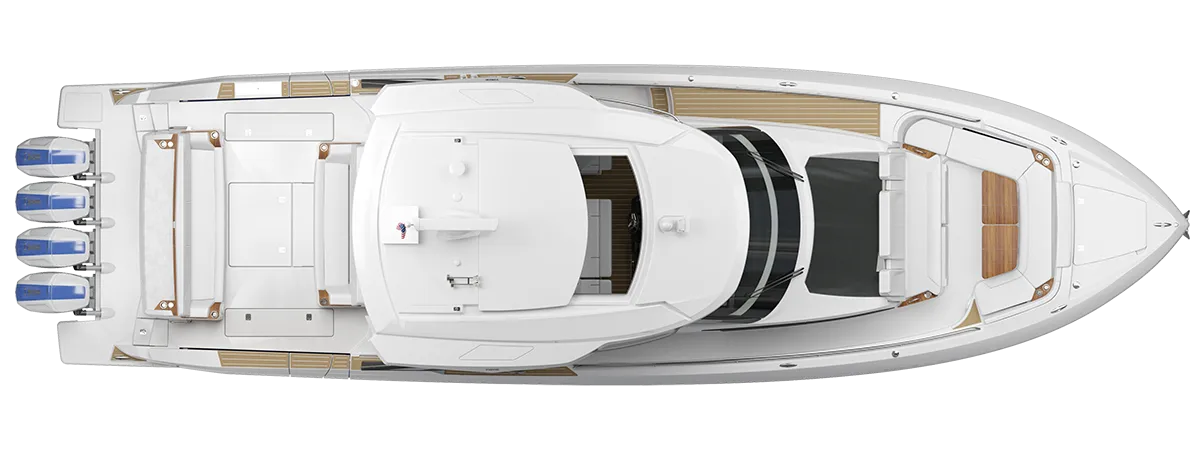 56 LS Exterior Plan View with Hardtop and Open Sunroof