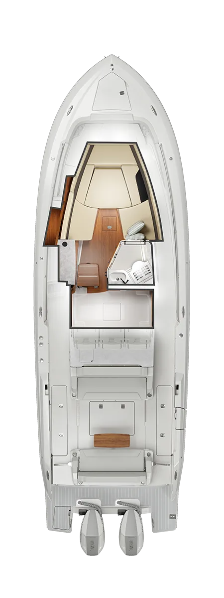 Tiara Yachts 35 LS Interior Cabin Planview Vertical